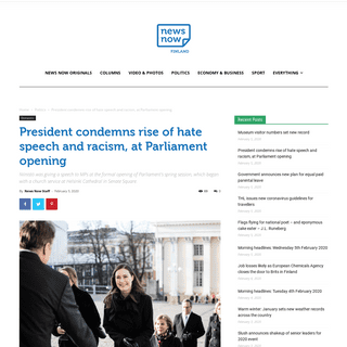 A complete backup of newsnowfinland.fi/domestic/president-condemns-rise-of-hate-speech-and-racism-at-parliament-opening