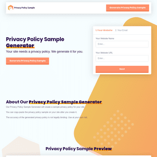 Privacy Policy Sample Generator- Generate a free privacy policy sample