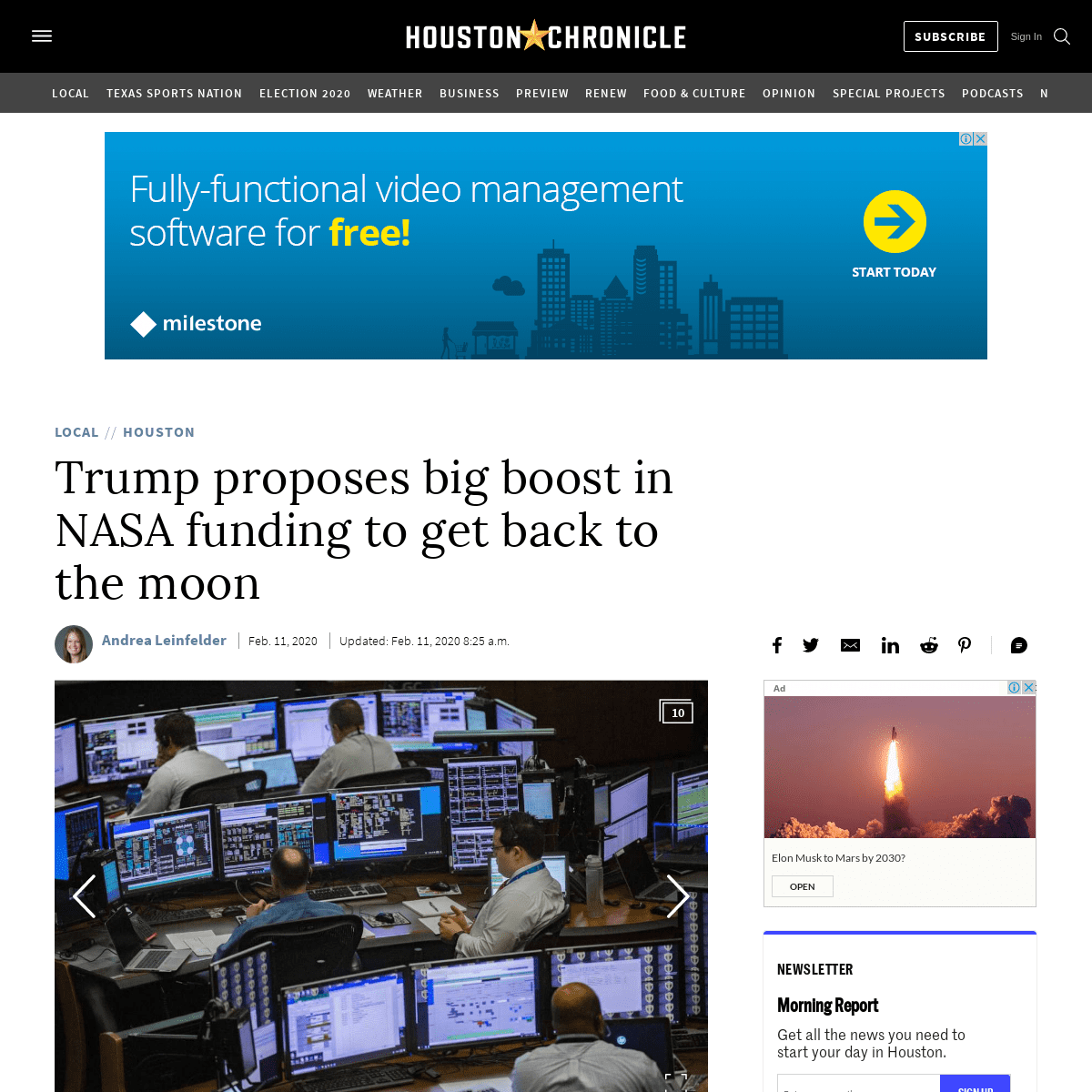 A complete backup of www.houstonchronicle.com/news/houston-texas/houston/article/Trump-proposes-big-boost-in-NASA-funding-to-get