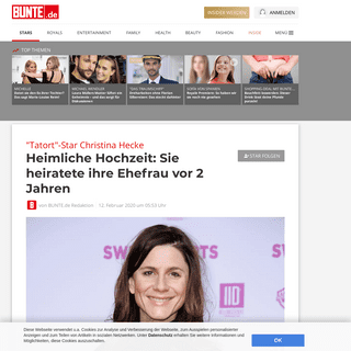 A complete backup of www.bunte.de/stars/star-news/tatort-star-christina-hecke-sie-hat-heimlich-geheiratet-und-das-schon-vor-fast