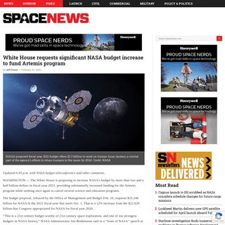 A complete backup of spacenews.com/white-house-requests-significant-nasa-budget-increase-to-fund-artemis-program/