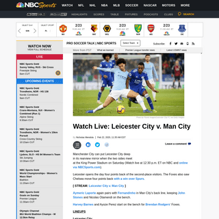 Watch Live- Leicester City v. Man City (lineups, stream link)