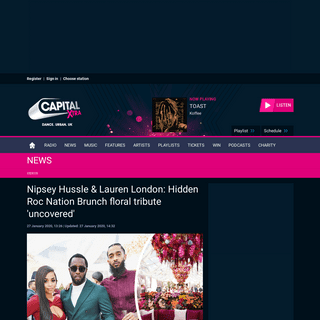 Nipsey Hussle & Lauren London- Hidden Roc Nation Brunch Floral Tribute 'Uncovered' - Capital XTRA