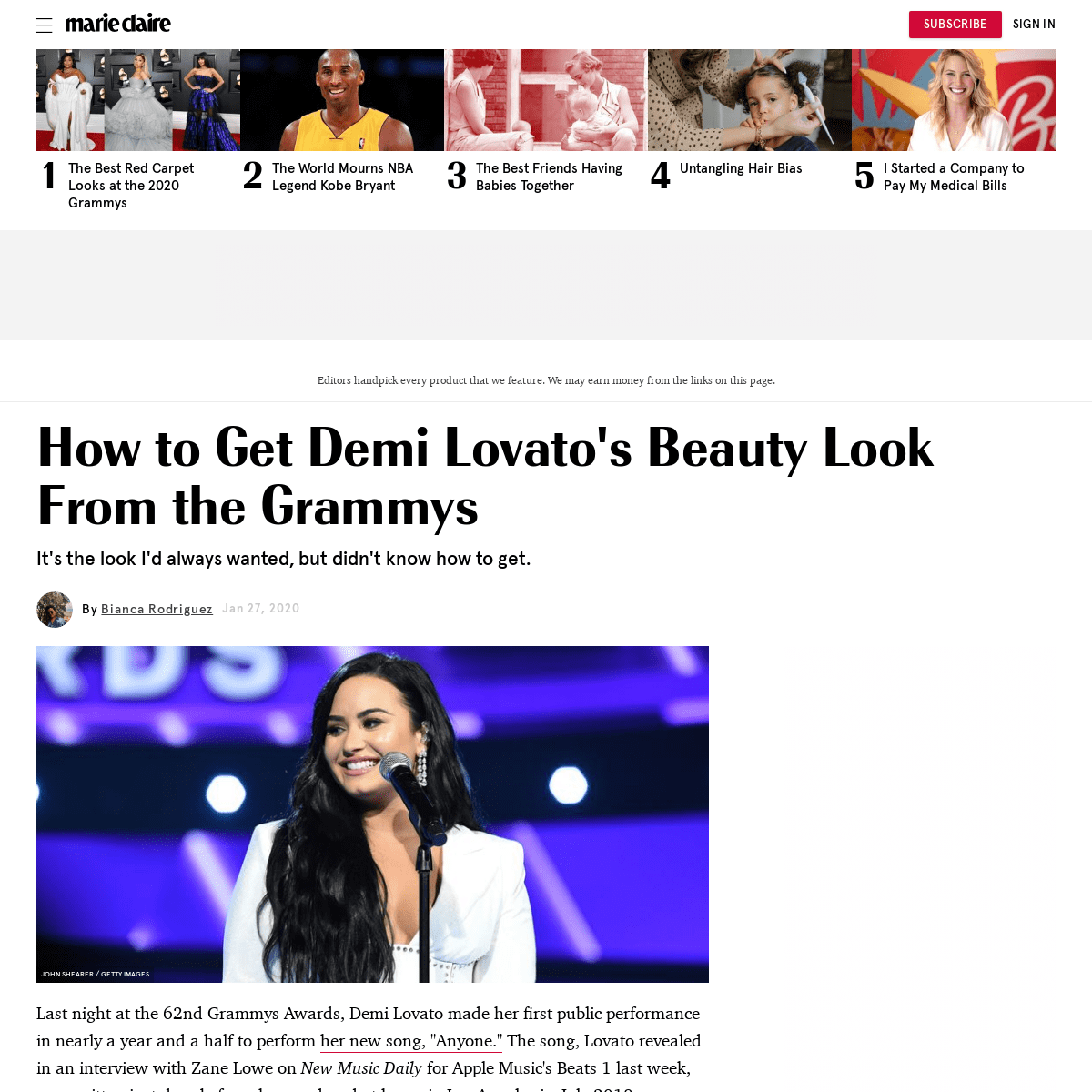 A complete backup of www.marieclaire.com/beauty/g30677140/demi-lovato-hair-grammys/