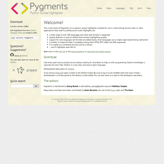 A complete backup of pygments.org