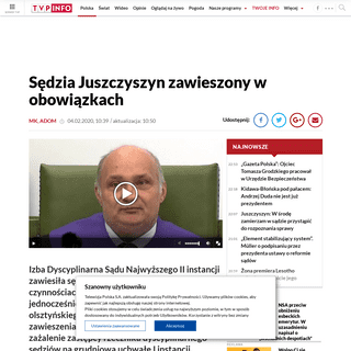 A complete backup of www.tvp.info/46494184/sedzia-juszczyszyn-zawieszony-w-obowiazkach