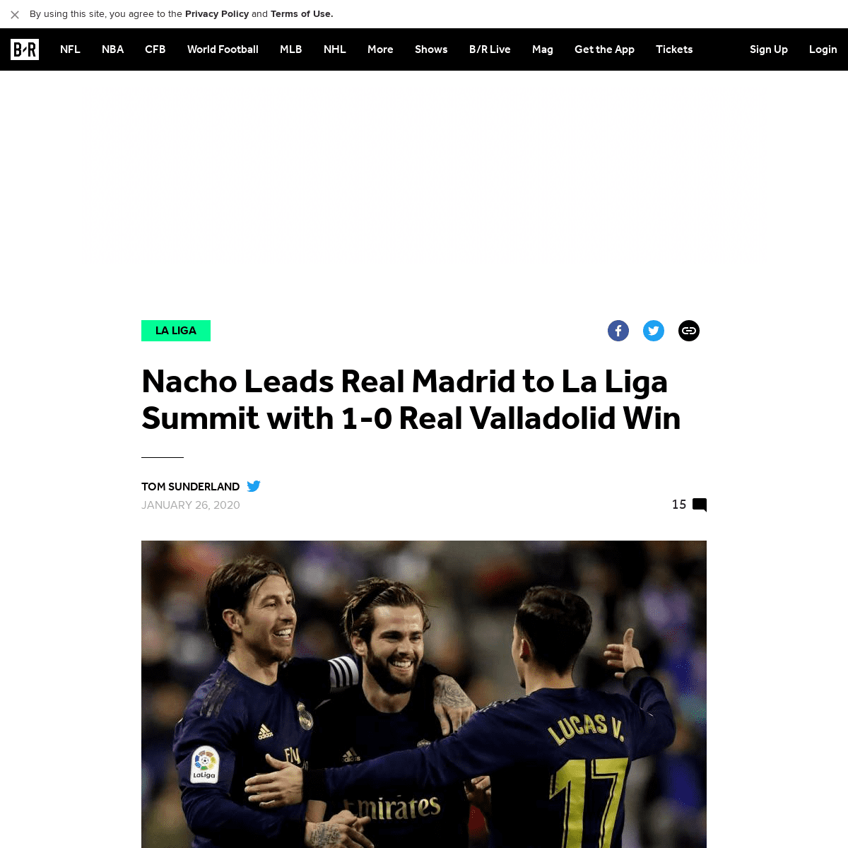 Nacho Leads Real Madrid to La Liga Summit with 1-0 Real Valladolid Win - Bleacher Report - Latest News, Videos and Highlights