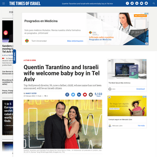 A complete backup of www.timesofisrael.com/quentin-tarantino-and-israeli-wife-welcome-baby-boy-in-tel-aviv/