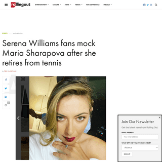 A complete backup of rollingout.com/2020/02/27/serena-williams-fans-mock-maria-sharapova-after-she-retires-from-tennis/