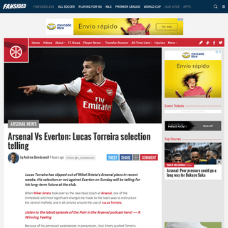 Arsenal Vs Everton- Lucas Torreira selection telling