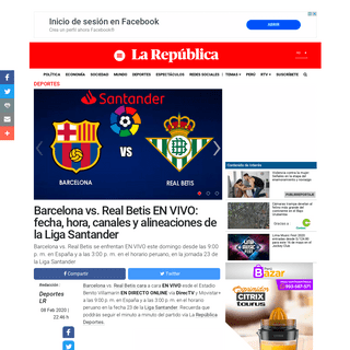 A complete backup of larepublica.pe/deportes/2020/02/08/barcelona-vs-real-betis-en-vivo-online-gratis-directv-sports-por-interne
