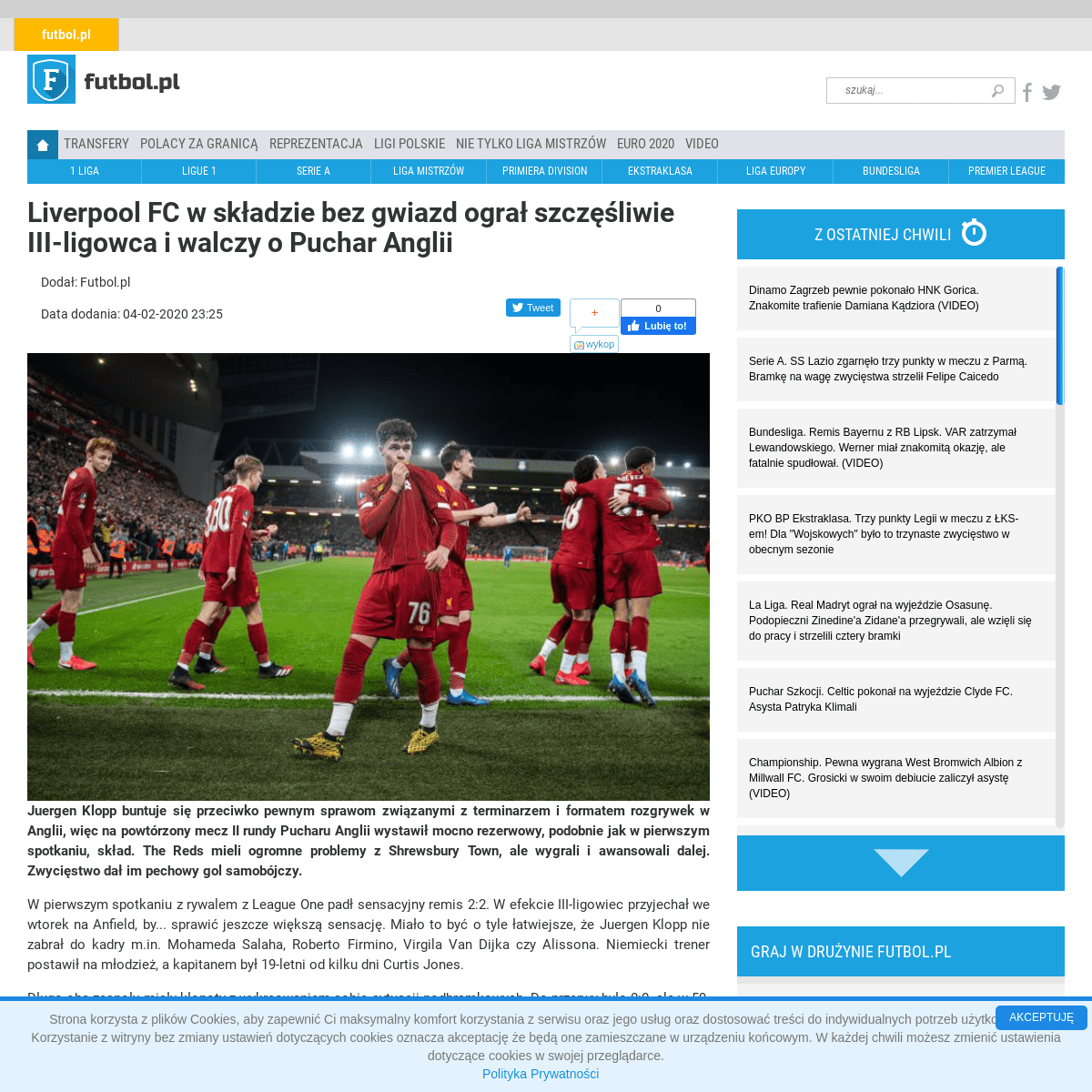 A complete backup of futbol.pl/news/550832_Liverpool_FC_w_skladzie_bez_gwiazd_ogral_szczesliwie_III-ligowca_i_walczy_o_Puchar_An