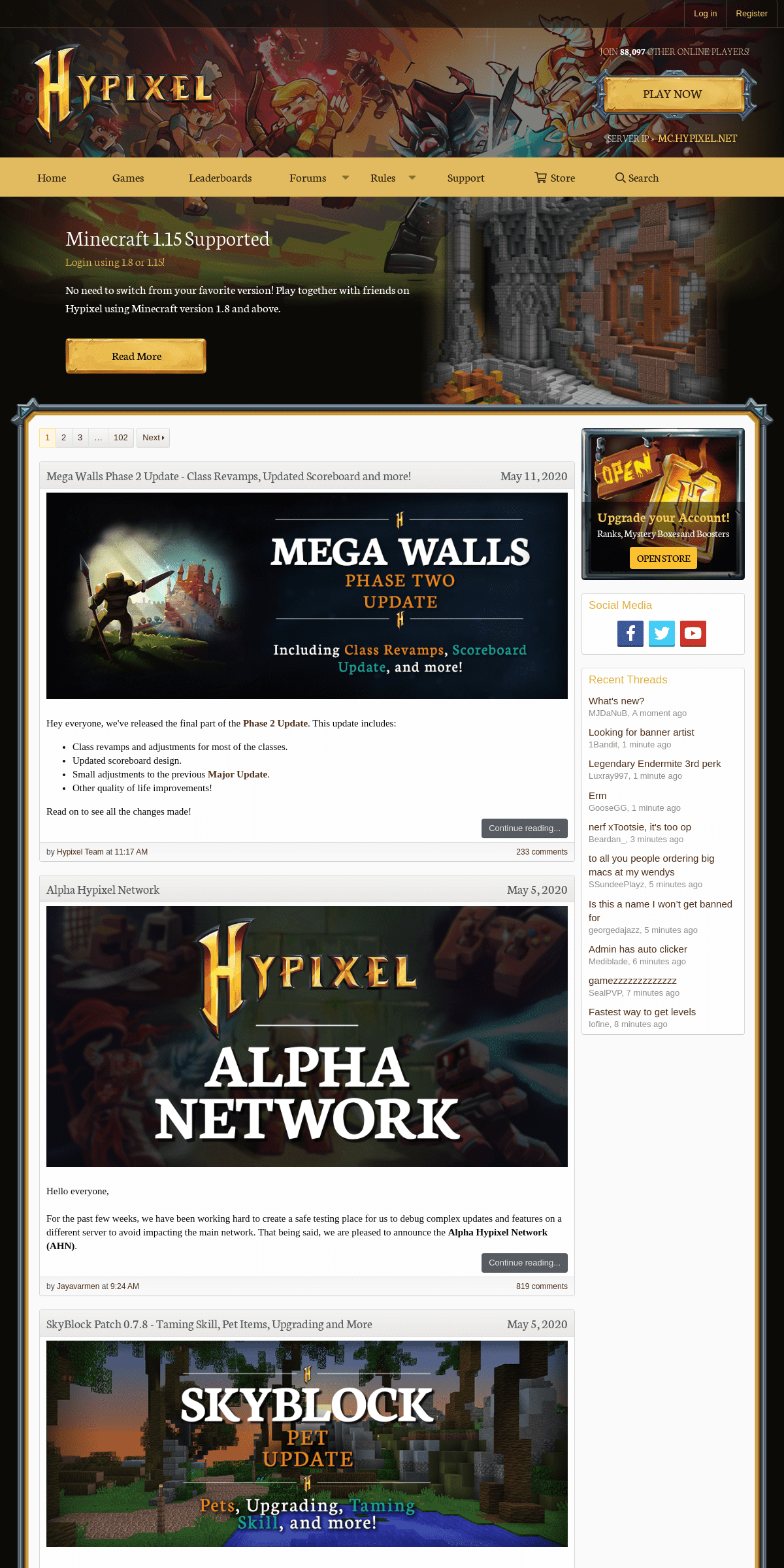 A complete backup of hypixel.net