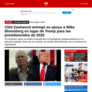 Clint Eastwood entregÃ³ su apoyo a Mike Bloomberg en lugar de Trump para las presidenciales de 2020