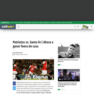 A complete backup of www.publimetro.co/co/deportes/2020/02/16/en-vivo-patriotas-vs-independiente-santa-fe-gratis-online.html
