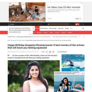 Happy Birthday Anupama Parameswaran- 5 best movies of the actress that will leave you feeling squeezed - The Times of India