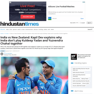 A complete backup of www.hindustantimes.com/cricket/india-vs-new-zealand-kapil-dev-explains-why-india-don-t-play-kuldeep-yadav-a
