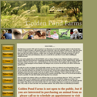 Golden Pond Farms-Farm in Atlanta GA,Great Pyrenees, Llamas, Pygmy Goats, Old English Baby Doll Sheep, Miniature Donkeys, Pot Be