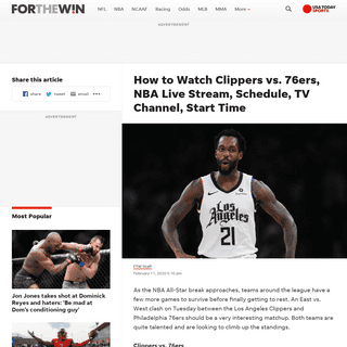 A complete backup of ftw.usatoday.com/2020/02/how-to-watch-clippers-vs-76ers-nba-live-stream-schedule-tv-channel-start-time