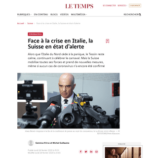A complete backup of www.letemps.ch/suisse/face-crise-italie-suisse-dalerte