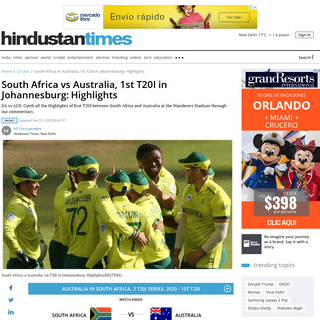 South Africa vs Australia, 1st T20I in Johannesburg-â€‰Highlights - cricket - Hindustan Times