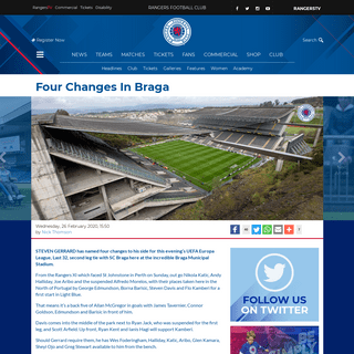 A complete backup of rangers.co.uk/news/headlines/four-changes-in-braga/