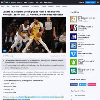 A complete backup of www.actionnetwork.com/nba/lakers-vs-pelicans-betting-odds-picks-predictions-march-1