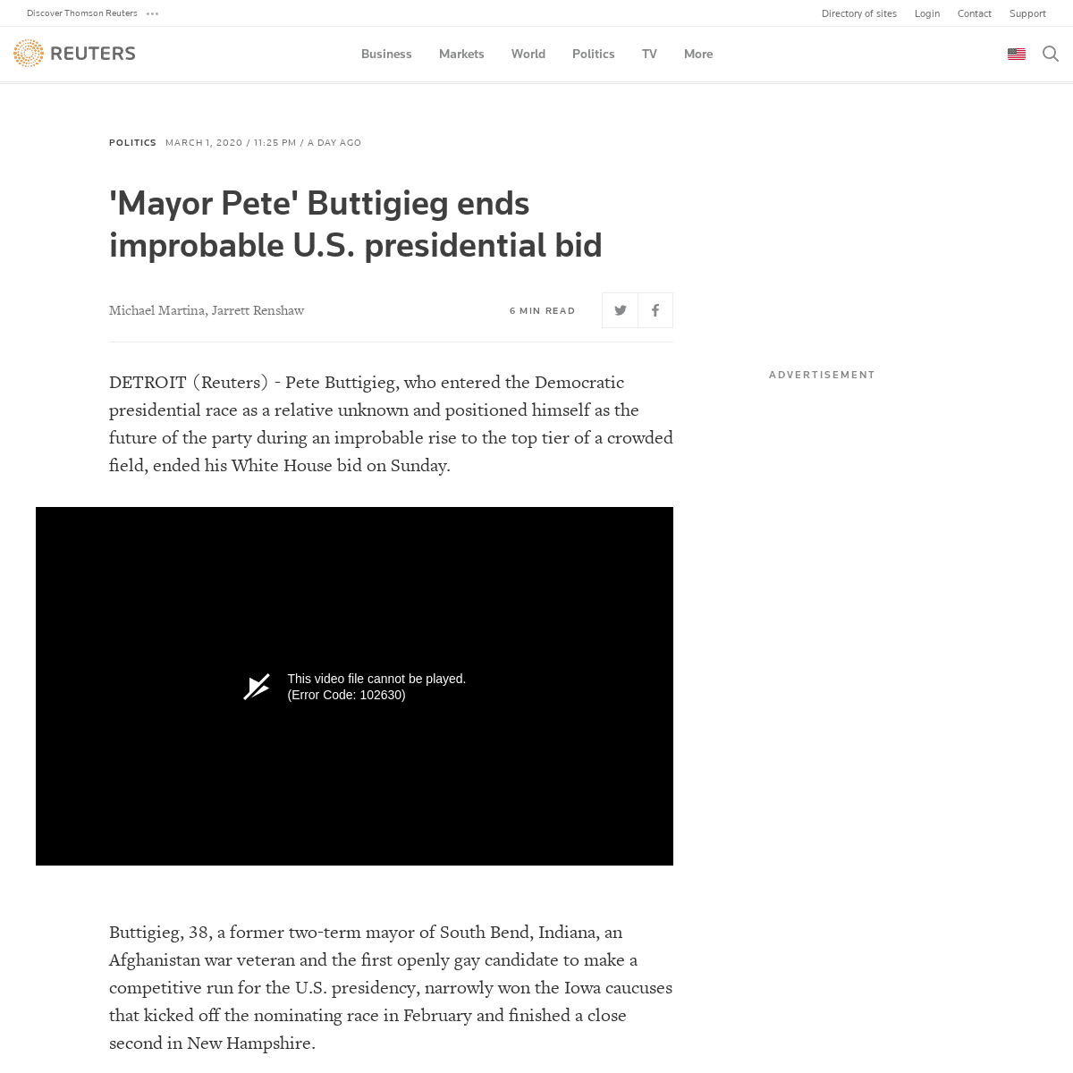 A complete backup of www.reuters.com/article/us-usa-election-buttigieg/pete-buttigieg-to-end-white-house-bid-after-improbable-ri