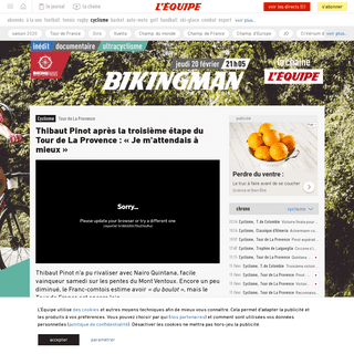 A complete backup of www.lequipe.fr/Cyclisme-sur-route/Actualites/Thibaut-pinot-apres-la-troisieme-etape-du-tour-de-la-provence-