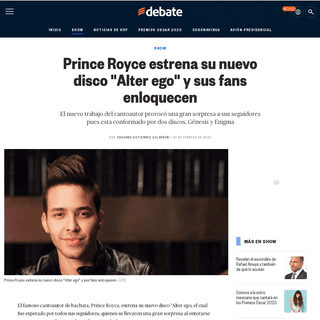 A complete backup of www.debate.com.mx/show/Prince-Royce-estrena-su-nuevo-disco-Alter-ego-y-sus-fans-enloquecen-20200207-0056.ht