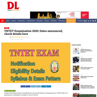 A complete backup of digitallearning.eletsonline.com/2020/01/tntet-exam-2020-dates-syllabus-notification-announced/