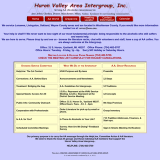 Huron Valley Area Intergroup, Inc. serving Alcoholics Anonymous-Ann Arbor, Ypsilanti Michigan