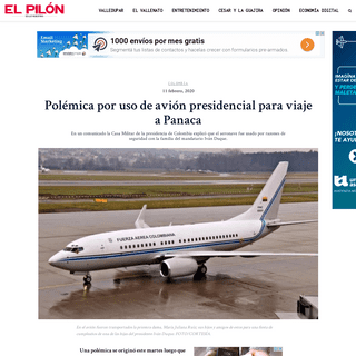 A complete backup of elpilon.com.co/polemica-por-uso-de-avion-presidencial-para-viaje-a-panaca/
