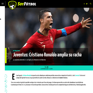 A complete backup of www.soyfutbol.com/internacional/Juventus-Cristiano-Ronaldo-amplia-su-racha-20200222-0029.html