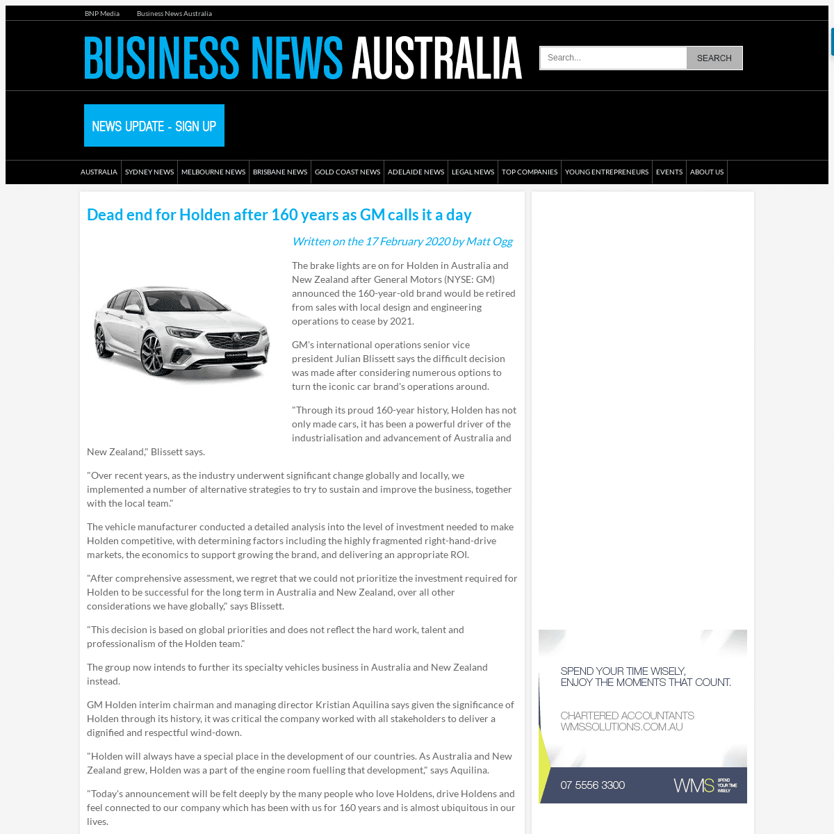 A complete backup of www.businessnewsaus.com.au/articles/dead-end-for-holden-after-160-years-as-gm-calls-it-a-day.html