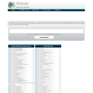 Web Site Value Calculator and Website Valuation Tool
