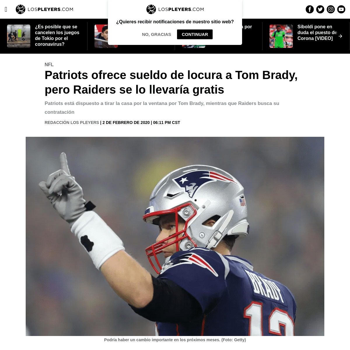 Tom Brady se debate entre Patriots, Raiders y un gran sueldo