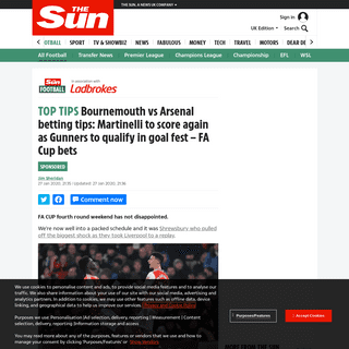 A complete backup of www.thesun.co.uk/sport/football/10789759/bournemouth-arsenal-betting-tips-today-uk-acca-fa-cup-martinelli/
