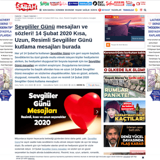 A complete backup of www.sabah.com.tr/yasam/2020/02/13/sevgililer-gunu-kutlama-mesajlari-ve-sozleri-14-subat-2020-kisa-uzun-resi