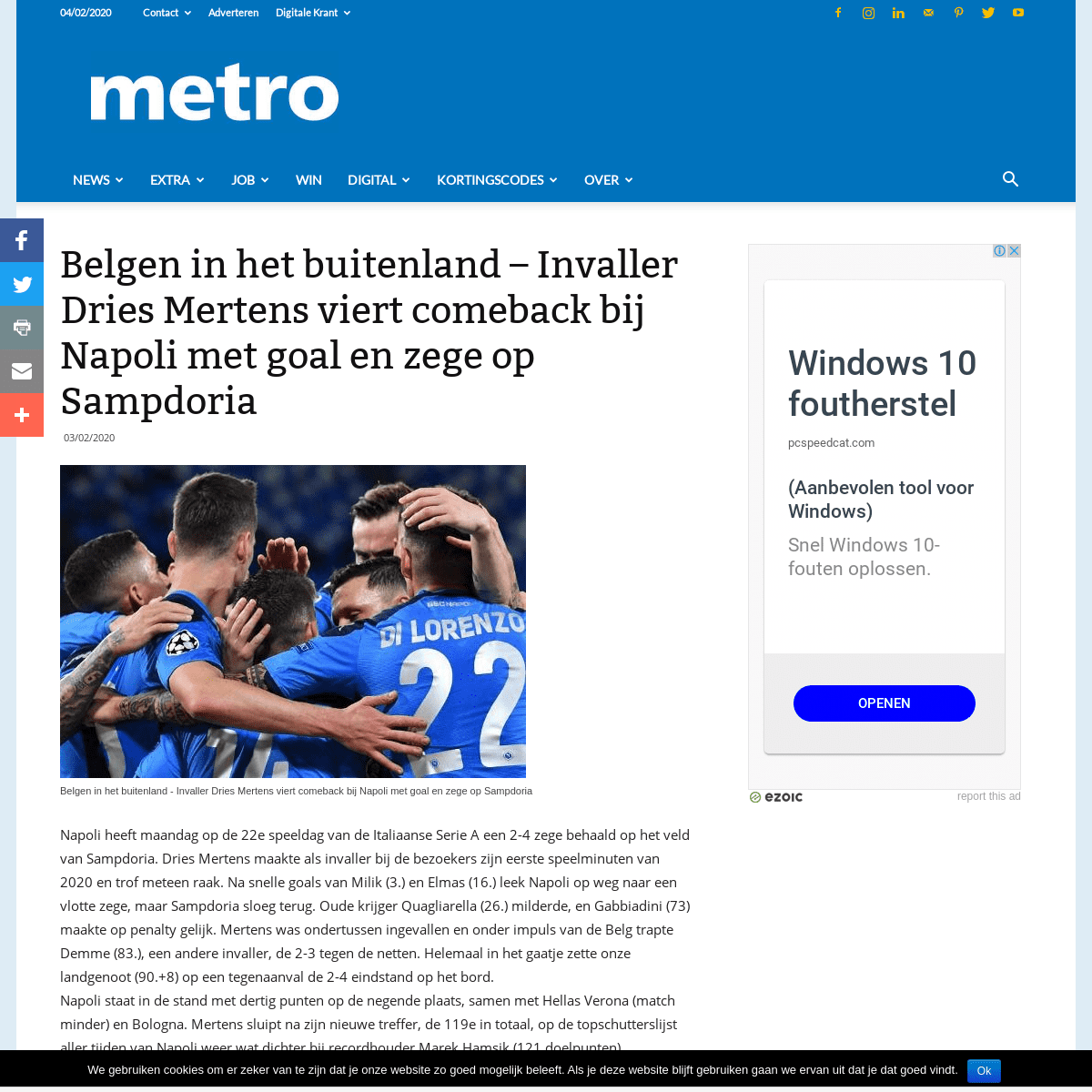 A complete backup of nl.metrotime.be/2020/02/03/news/belgen-in-het-buitenland-invaller-dries-mertens-viert-comeback-bij-napoli-m