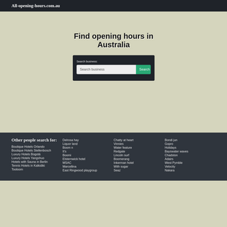 A complete backup of all-opening-hours.com.au