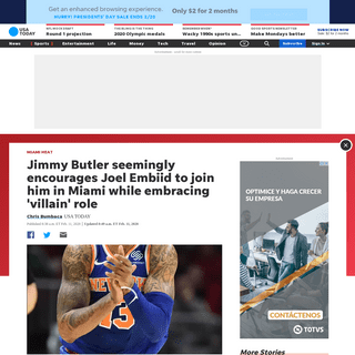 A complete backup of www.usatoday.com/story/sports/nba/heat/2020/02/11/jimmy-butler-wants-joel-embiid-villain-him-miami-heat/472