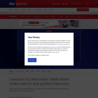 Liverpool 3 - 2 West Ham - Match Report & Highlights