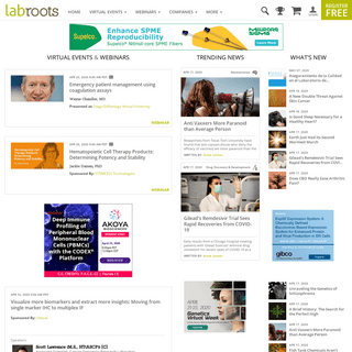 Science News, Educational Webinars & Virtual Events - LabRoots