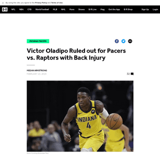Victor Oladipo Ruled out for Pacers vs. Raptors with Back Injury - Bleacher Report - Latest News, Videos and Highlights
