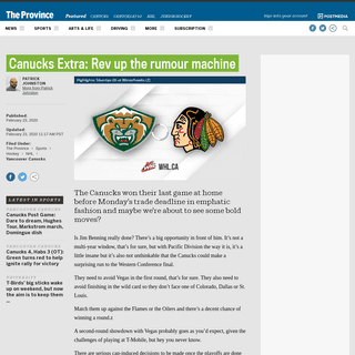 A complete backup of theprovince.com/sports/hockey/nhl/vancouver-canucks/canucks-extra-rev-up-the-rumour-machine