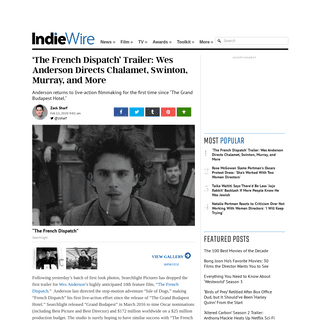 â€˜The French Dispatchâ€™ Trailer- Wes Anderson Directs Timothee Chalamet - IndieWire