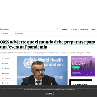 A complete backup of www.portafolio.co/internacional/oms-advierte-que-el-mundo-debe-prepararse-para-una-eventual-pandemia-538403