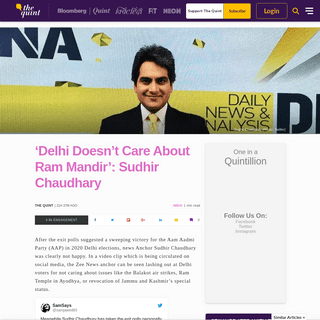 A complete backup of www.thequint.com/news/india/zee-news-anchor-sudhir-chaudhary-angry-rant-against-delhi-voters