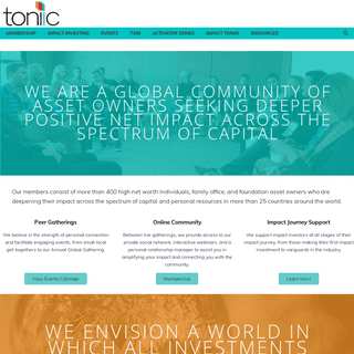 Toniic - the global action community for impact investing - Toniic